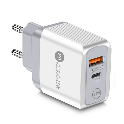 Încărcătoare rapide PD de 25W, încărcător de telefon USB Convertor tip C QC 3.0 Adaptor de încărcare rapidă Accesorii pentru telefon mobil Conector UE/SUA/UK