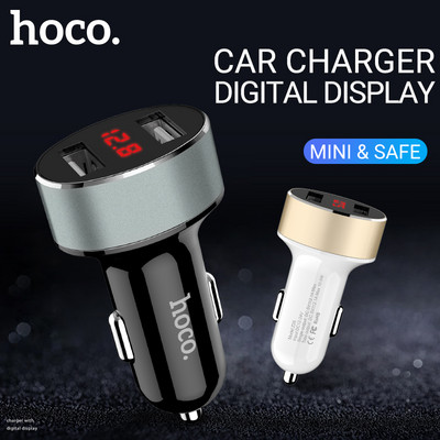 hoco automobilinis įkroviklis usb įkrovimo adapteris 12 24 voltų geriausias nešiojamasis greitas mini dvigubas usb prievadas Apple iPhone 6 7 8 x Android telefonams