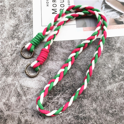 Vezeték a mobiltelefon hevedereinek felakasztásához Kontrasztos színű Landyard Premium pamut telefontartozékok Lanyard Crossbody lánckötél