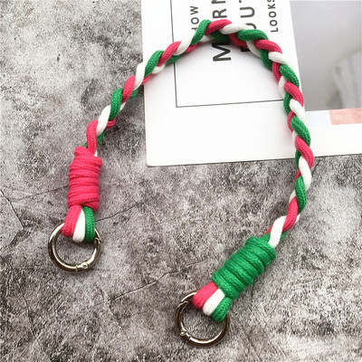 Vezeték a mobiltelefon hevedereinek felakasztásához Kontrasztos színű Landyard Premium pamut telefontartozékok Lanyard Crossbody lánckötél