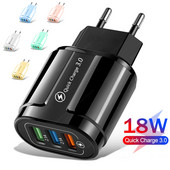 USB töltő gyorstöltő 3.0 gyorstöltő telefonadapter iPhone 13 Pro telefonhoz Samsung Xiaomi Huawei Tablet EU/US dugaszolható fali töltők