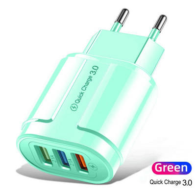 USB töltő gyorstöltő 3.0 gyorstöltő telefonadapter iPhone 13 Pro telefonhoz Samsung Xiaomi Huawei Tablet EU/US dugaszolható fali töltők