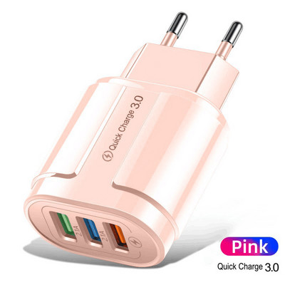 USB töltő gyorstöltő 3.0 gyorstöltő telefonadapter iPhone 13 Pro telefonhoz Samsung Xiaomi Huawei Tablet EU/US dugaszolható fali töltők