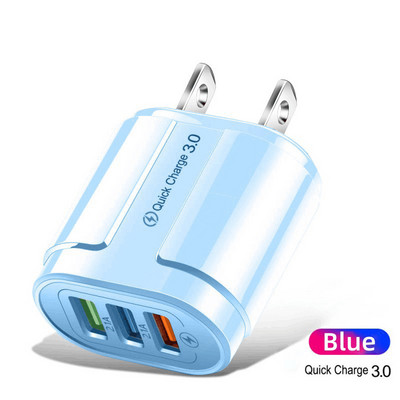 USB töltő gyorstöltő 3.0 gyorstöltő telefonadapter iPhone 13 Pro telefonhoz Samsung Xiaomi Huawei Tablet EU/US dugaszolható fali töltők