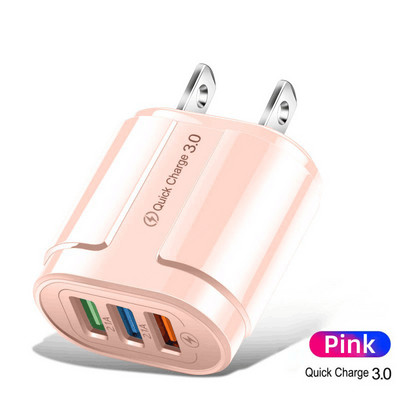 USB töltő gyorstöltő 3.0 gyorstöltő telefonadapter iPhone 13 Pro telefonhoz Samsung Xiaomi Huawei Tablet EU/US dugaszolható fali töltők