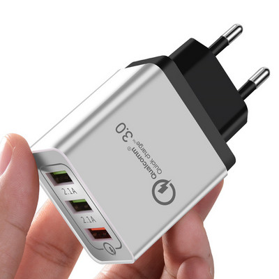 Încărcător rapid Vothoon cu 3 porturi QC3.0 Încărcător USB pentru telefon Încărcare rapidă mufa UE Încărcător pentru telefon mobil pentru Samsung S9 S10 Xiaomi mi 9