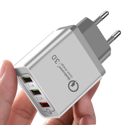 Încărcător rapid Vothoon cu 3 porturi QC3.0 Încărcător USB pentru telefon Încărcare rapidă mufa UE Încărcător pentru telefon mobil pentru Samsung S9 S10 Xiaomi mi 9