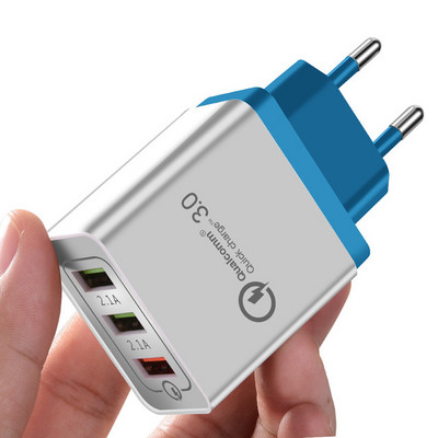 Încărcător rapid Vothoon cu 3 porturi QC3.0 Încărcător USB pentru telefon Încărcare rapidă mufa UE Încărcător pentru telefon mobil pentru Samsung S9 S10 Xiaomi mi 9