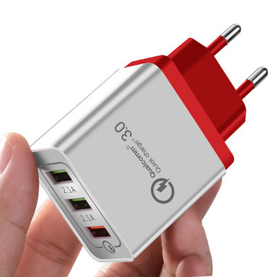 Încărcător rapid Vothoon cu 3 porturi QC3.0 Încărcător USB pentru telefon Încărcare rapidă mufa UE Încărcător pentru telefon mobil pentru Samsung S9 S10 Xiaomi mi 9
