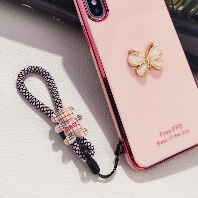 Uzica za mobitel kratka dječja simpatična traka s prstenom i kopčom ručno tkana jaka prikladna za iPhone X XR zaštitni privjesak