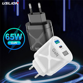 USLION GaN 65W Încărcător USB tip C Încărcare rapidă QC 4.0 QC3.0 PD Încărcător USB C Încărcare portabilă rapidă pentru iphone 13 12 11 Macbook