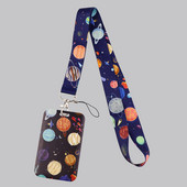 Planet Lanyards Breloc cu desene animate Moon Cureaua pentru gât Butoane pentru telefon Suport card de identitate Snur pentru chei DIY Snur de agățat
