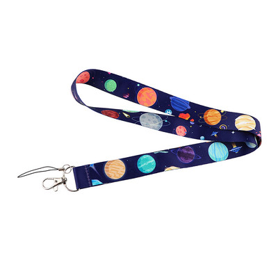 Planet Lanyards Breloc cu desene animate Moon Cureaua pentru gât Butoane pentru telefon Suport card de identitate Snur pentru chei DIY Snur de agățat
