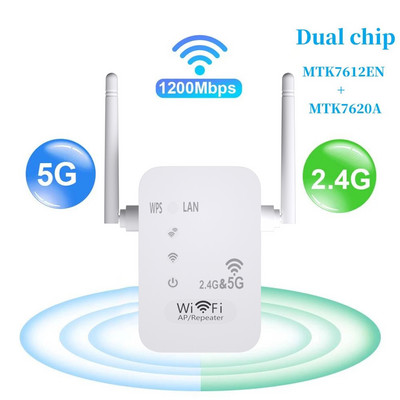 1200mbps 2 4g5g Wifi Repeater Signal Booster Wireless Wifi Repeater Extender Router 5g Wifi Repeater Wifi Amplifier Long Range