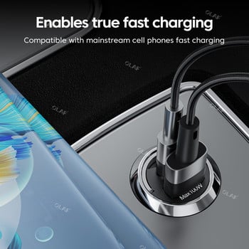 Mini 100W USB зарядно за кола Тип C QC3.0 PD Зарядни за кола Бързо зареждане Адаптер за зарядно за телефон за кола за iphone Samsung Huawei Xiaomi