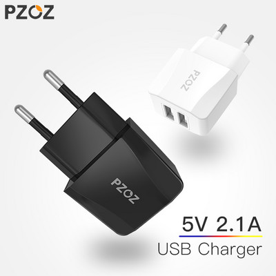 PZOZ Dual Usb Адаптер за зарядно устройство 2a 5v Travel Portable Wall Charger Usb Smart Mobile Phone Eu Plug For iphone ipad Samsung Xiaomi 9