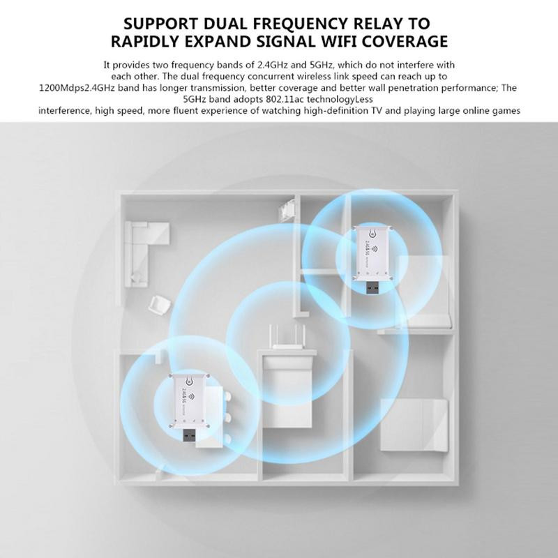 „Wi-Fi“ kartotuvo tvarkyklė Nemokamas „Wi-Fi“ tinklo adapteris, skirtas staliniam kompiuteriui USB „WiFi Dongle“ plėtiklio stiprintuvas su 2,4 GHz / 5 GHz įmontuota antena