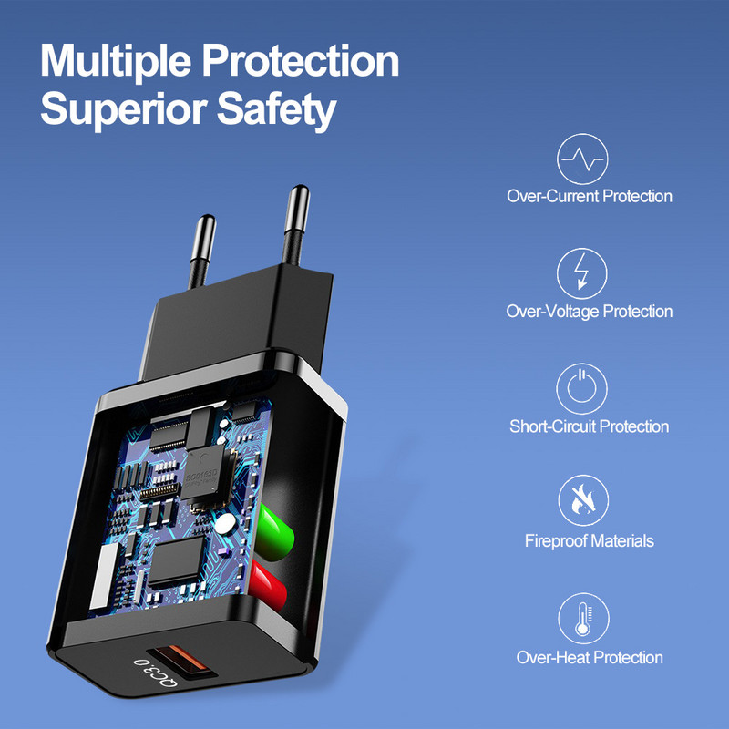 18W Quick Charge 3.0 USB punjač QC 3.0 4.0 USB utikač za telefon/brzi adapter za punjenje za Samsung A50 iPhone Xr 11 8 7 Xiaomi Huawei