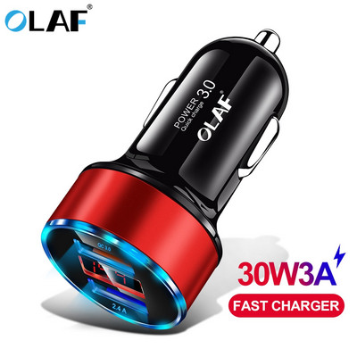 Olaf Quick Charge 3.0 USB зарядно за кола за iPhone 7 3A Адаптер за бързо зареждане за Samsung A50 Xiaomi Mi9 QC3.0 зарядно за телефон за кола