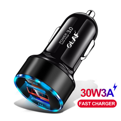 Olaf Quick Charge 3.0 USB autós töltő iPhone 7 3A gyorstöltő adapter Samsung A50 Xiaomi Mi9 QC3.0 autós telefon töltőhöz