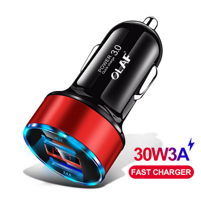Olaf Quick Charge 3.0 USB autós töltő iPhone 7 3A gyorstöltő adapter Samsung A50 Xiaomi Mi9 QC3.0 autós telefon töltőhöz