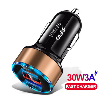 Olaf Quick Charge 3.0 USB autós töltő iPhone 7 3A gyorstöltő adapter Samsung A50 Xiaomi Mi9 QC3.0 autós telefon töltőhöz