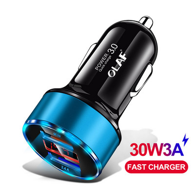 Olaf Quick Charge 3.0 USB autós töltő iPhone 7 3A gyorstöltő adapter Samsung A50 Xiaomi Mi9 QC3.0 autós telefon töltőhöz