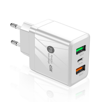 Încărcător USB cu 3 porturi USB C 48W Încărcare rapidă pentru iPhone 11 12 Xiaomi Huawei Samsung Încărcător PD pentru telefon mobil Adaptor încărcător de călătorie