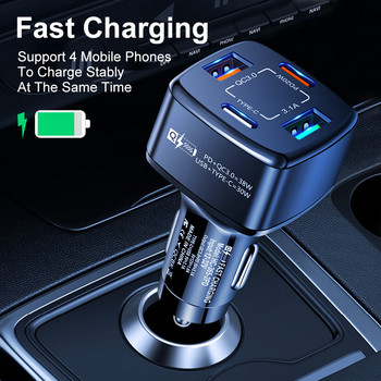 Φορτιστής αυτοκινήτου Olaf 38W Fast Charging Type C PD QC3.0 3.1A USB Charger Multiple Ports for iPhone Xiaomi Huawei Phone Adapter