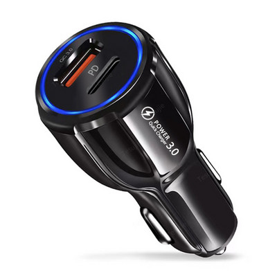 Încărcător de mașină USB 3A 30W Tip C PD QC Adaptor pentru telefon de încărcare rapidă pentru iPhone 13 12 11 Pro Max 8 Xiaomi Huawei Samsung S21 S20 S10