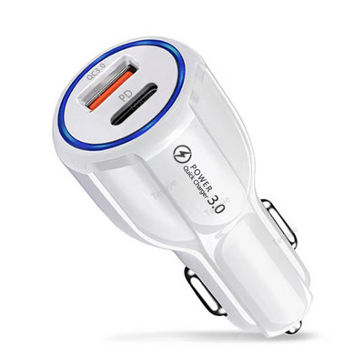 Încărcător de mașină USB 3A 30W Tip C PD QC Adaptor pentru telefon de încărcare rapidă pentru iPhone 13 12 11 Pro Max 8 Xiaomi Huawei Samsung S21 S20 S10