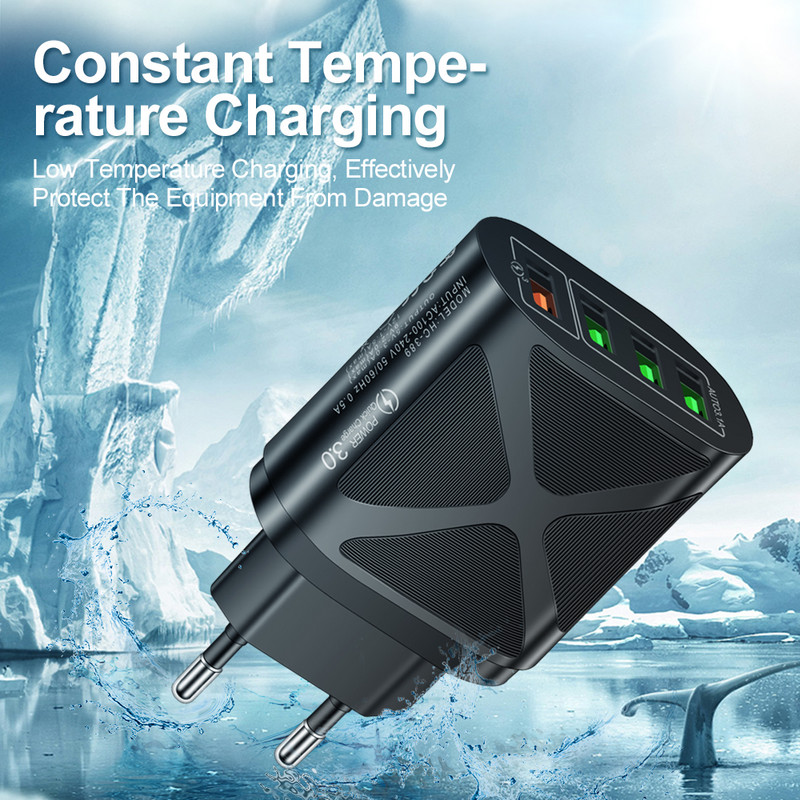 Φορτιστής 65W USB 5.1A Προσαρμογέας κινητού τηλεφώνου γρήγορης φόρτισης 18W για iPhone12 Pro Max Βύσμα φορτιστή τοίχου ΕΕ/ΗΠΑ για Xiaomi Huawei