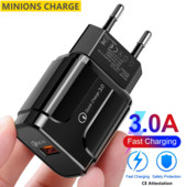 Încărcător pentru telefon mobil Încărcare rapidă QC 3.0 4.0 18W Încărcare rapidă Adaptor priză UE SUA Încărcător USB de perete pentru iPhone Samsung Xiaomi