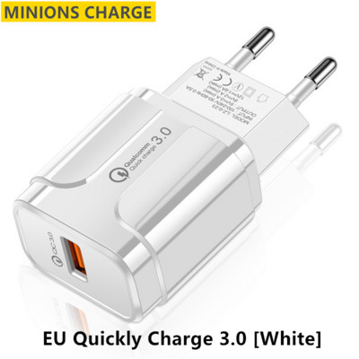 Încărcător pentru telefon mobil Încărcare rapidă QC 3.0 4.0 18W Încărcare rapidă Adaptor priză UE SUA Încărcător USB de perete pentru iPhone Samsung Xiaomi
