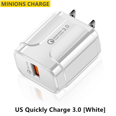 Încărcător pentru telefon mobil Încărcare rapidă QC 3.0 4.0 18W Încărcare rapidă Adaptor priză UE SUA Încărcător USB de perete pentru iPhone Samsung Xiaomi