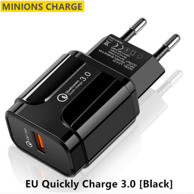 Încărcător pentru telefon mobil Încărcare rapidă QC 3.0 4.0 18W Încărcare rapidă Adaptor priză UE SUA Încărcător USB de perete pentru iPhone Samsung Xiaomi