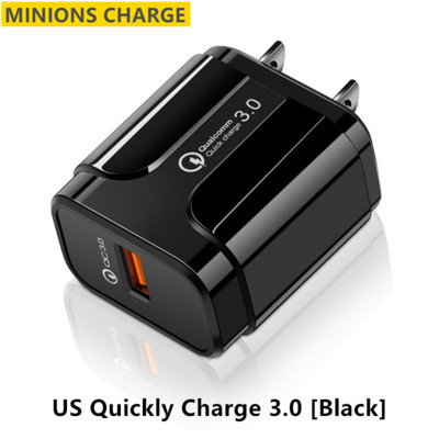 Încărcător pentru telefon mobil Încărcare rapidă QC 3.0 4.0 18W Încărcare rapidă Adaptor priză UE SUA Încărcător USB de perete pentru iPhone Samsung Xiaomi