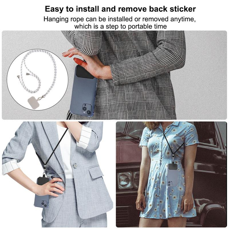 Mobilni telefon Uže za vrat Mobilni telefon Podesivi prijenosni uklonjiva metalna kopča Uzica protiv pada Crna Zelena Crna