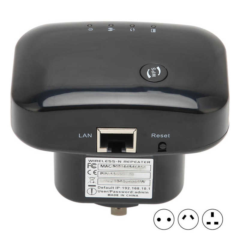 „Wifi Extender“ 360 laipsnių belaidis aprėptis 300 Mbp 2,4 GHz LAN prievado 2 režimų kištuko dizaino WIFI kartotuvas nešiojamam kompiuteriui 100–240 V