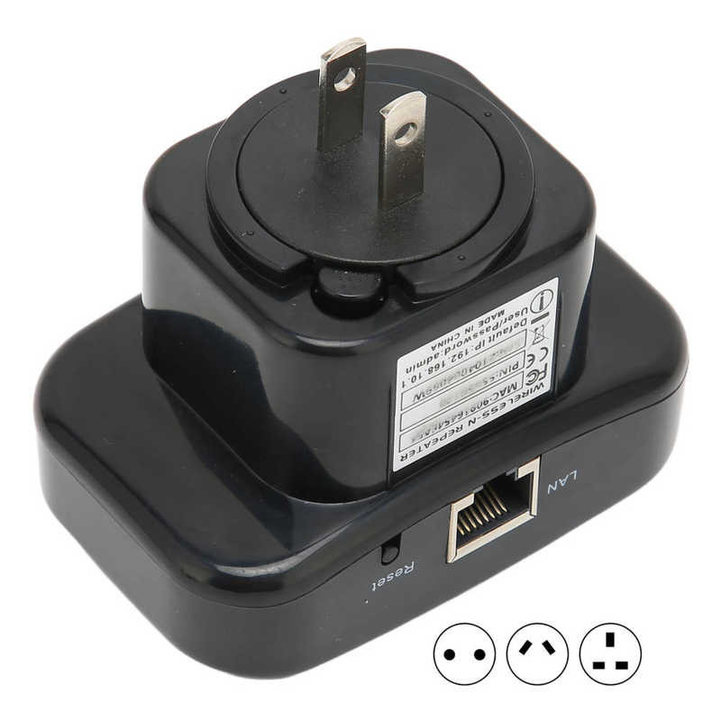 „Wifi Extender“ 360 laipsnių belaidis aprėptis 300 Mbp 2,4 GHz LAN prievado 2 režimų kištuko dizaino WIFI kartotuvas nešiojamam kompiuteriui 100–240 V