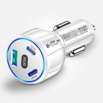 Încărcător auto Olaf 75W 5 porturi Încărcare rapidă PD QC3.0 USB C Încărcător telefon auto Adaptor tip C pentru iphone Samsung Huawei Xiaomi poco