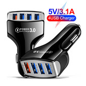AIXXCO 4 porturi USB Car Charge 15W Rapid 3.1A Incarcare rapida pentru iPhone Xiaomi Huawei Adaptor incarcator telefon mobil in masina