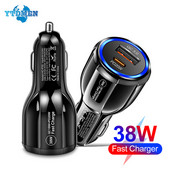 2 porturi USB încărcător auto tip C PD Adaptor telefon cu încărcare rapidă Brichetă auto pentru iPhone 13 12 Pro Max Samsung S21 S22