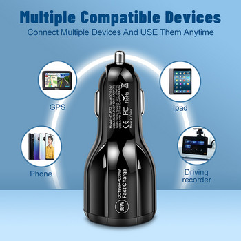 2 Θύρες USB Φορτιστής αυτοκινήτου Τύπος C PD Προσαρμογέας τηλεφώνου γρήγορης φόρτισης Αναπτήρας αυτοκινήτου για iPhone 13 12 Pro Max Samsung S21 S22