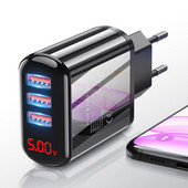 Încărcător USB cu priză UE Adaptor de telefon pentru încărcare rapidă 3.0 pentru iPhone 12 Pro Max 11 8 Xiaomi Huawei Afișaj digital Încărcătoare rapide de perete