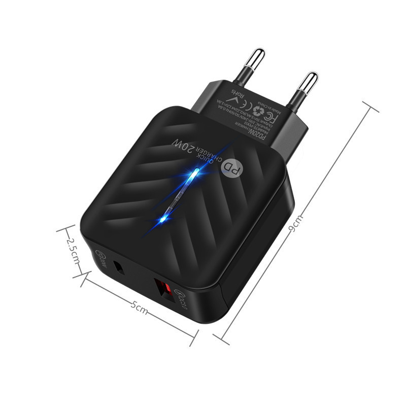 Φορτιστής USB 20W PD QC Γρήγορος φορτιστής τηλεφώνου για iPhone 13 pro max 12 11 Pro Max X Xs Xr 7 AirPods iPad Huawei Xiaomi LG Samsung