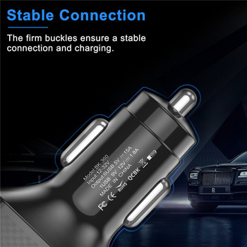 USLION 6 порта USB зарядно за кола 15A QC3.0 Адаптер за бързо зареждане на мобилен телефон за iPhone 13 12 Pro 8 Huawei Xiaomi Samsung S21 S20