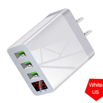 Încărcător USB 5V 3.1A pentru tableta Samsung S10 S9 3 Încărcare rapidă USB Afișaj digital Adaptor încărcător telefon de perete pentru încărcător iPhone
