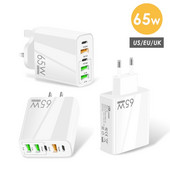 Încărcător de telefon PD65W Adaptor de încărcare rapidă tip C USB PD mufă de încărcare rapidă AC100-240V 50-60Hz Bloc încărcător cu mai multe porturi