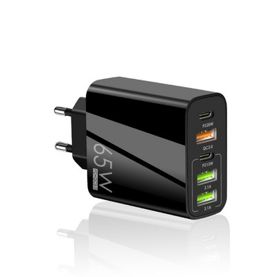 Încărcător de telefon PD65W Adaptor de încărcare rapidă tip C USB PD mufă de încărcare rapidă AC100-240V 50-60Hz Bloc încărcător cu mai multe porturi